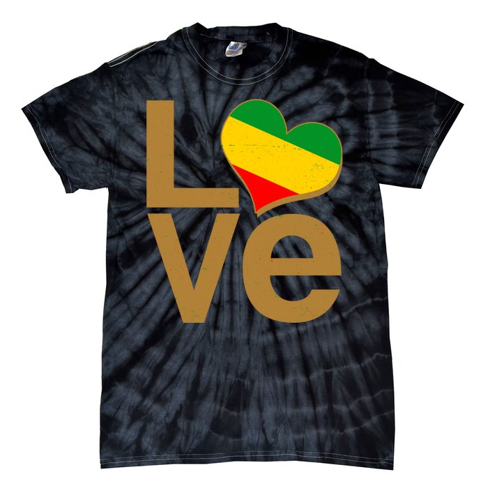 Love Heart Traditional African Colors Tie-Dye T-Shirt