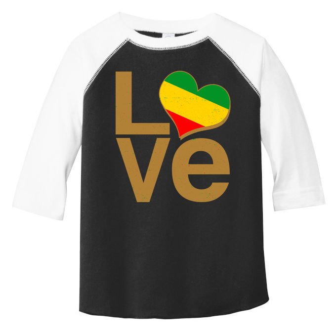 Love Heart Traditional African Colors Toddler Fine Jersey T-Shirt