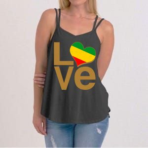 Love Heart Traditional African Colors Women's Strappy Tank