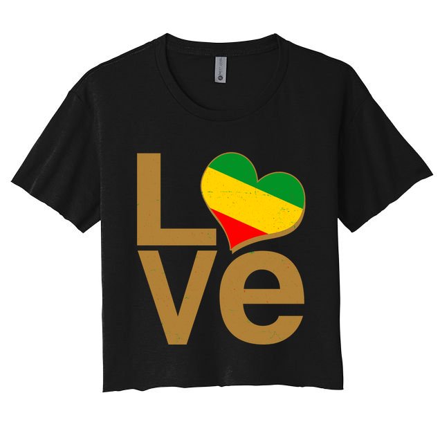 Love Heart Traditional African Colors Crop Top