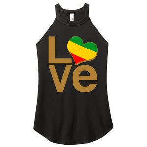 Love Heart Traditional African Colors Women’s Perfect Tri Rocker Tank