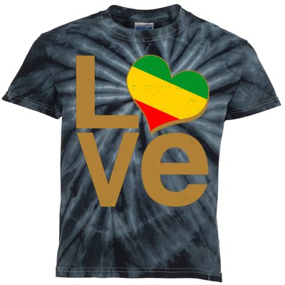 Love Heart Traditional African Colors Kids Tie-Dye T-Shirt