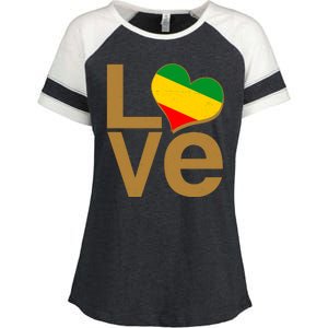 Love Heart Traditional African Colors Enza Ladies Jersey Colorblock Tee