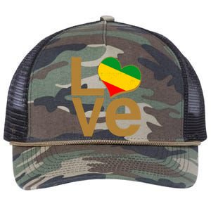 Love Heart Traditional African Colors Retro Rope Trucker Hat Cap