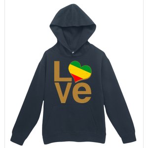 Love Heart Traditional African Colors Urban Pullover Hoodie