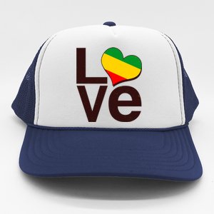 Love Heart Traditional African Colors Trucker Hat