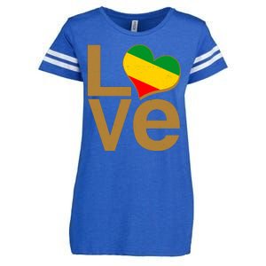 Love Heart Traditional African Colors Enza Ladies Jersey Football T-Shirt