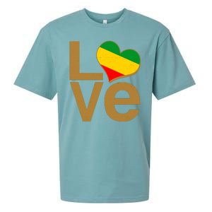 Love Heart Traditional African Colors Sueded Cloud Jersey T-Shirt