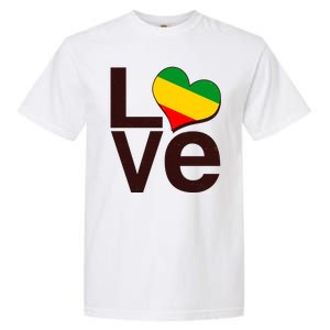 Love Heart Traditional African Colors Garment-Dyed Heavyweight T-Shirt