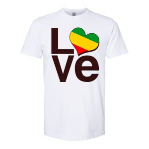 Love Heart Traditional African Colors Softstyle CVC T-Shirt