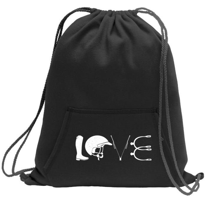 Love Horseback Riding Horse Fan Sweatshirt Cinch Pack Bag