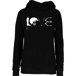 Love Horseback Riding Horse Fan Womens Funnel Neck Pullover Hood