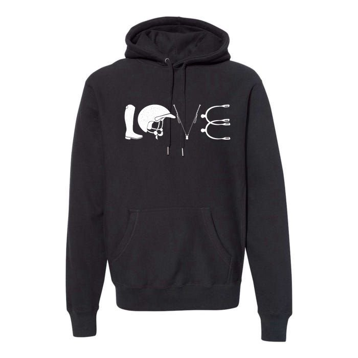 Love Horseback Riding Horse Fan Premium Hoodie