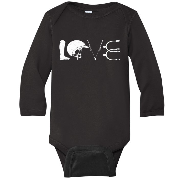 Love Horseback Riding Horse Fan Baby Long Sleeve Bodysuit