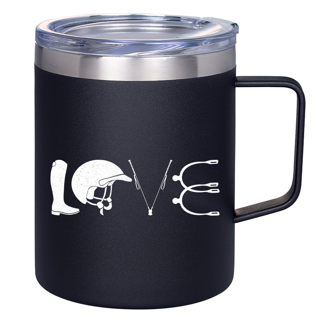 Love Horseback Riding Horse Fan 12oz Stainless Steel Coffee Mug