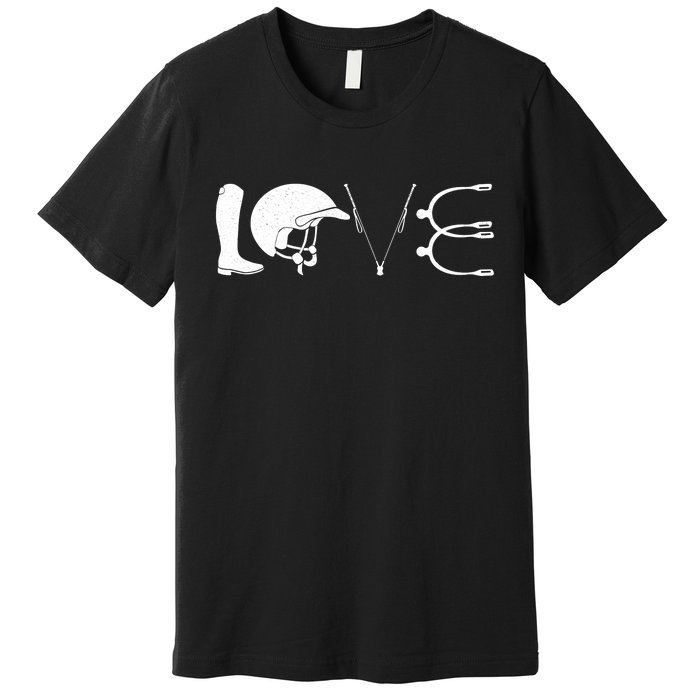 Love Horseback Riding Horse Fan Premium T-Shirt