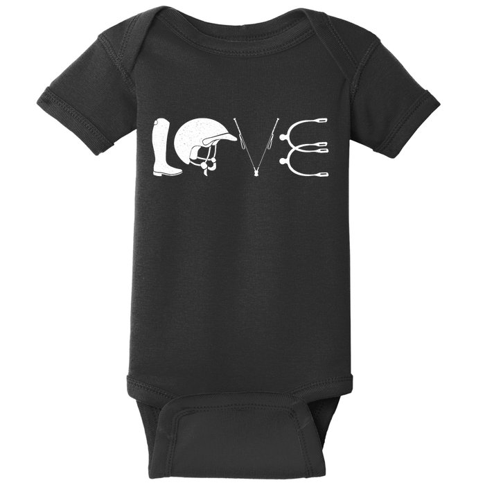 Love Horseback Riding Horse Fan Baby Bodysuit