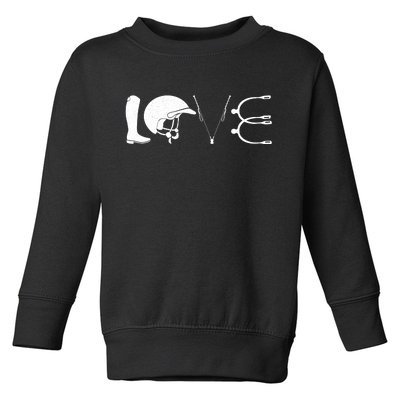 Love Horseback Riding Horse Fan Toddler Sweatshirt