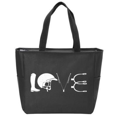 Love Horseback Riding Horse Fan Zip Tote Bag