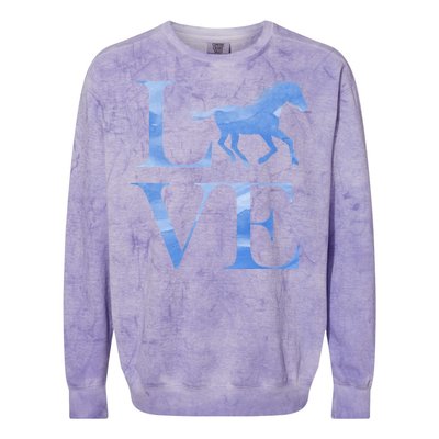 Love Horses Colorblast Crewneck Sweatshirt