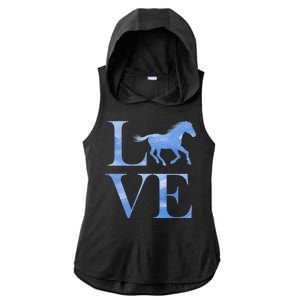 Love Horses Ladies PosiCharge Tri-Blend Wicking Draft Hoodie Tank