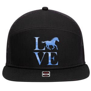 Love Horses 7 Panel Mesh Trucker Snapback Hat