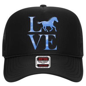 Love Horses High Crown Mesh Back Trucker Hat