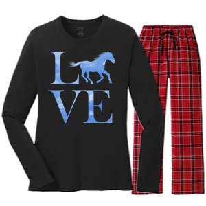 Love Horses Women's Long Sleeve Flannel Pajama Set 