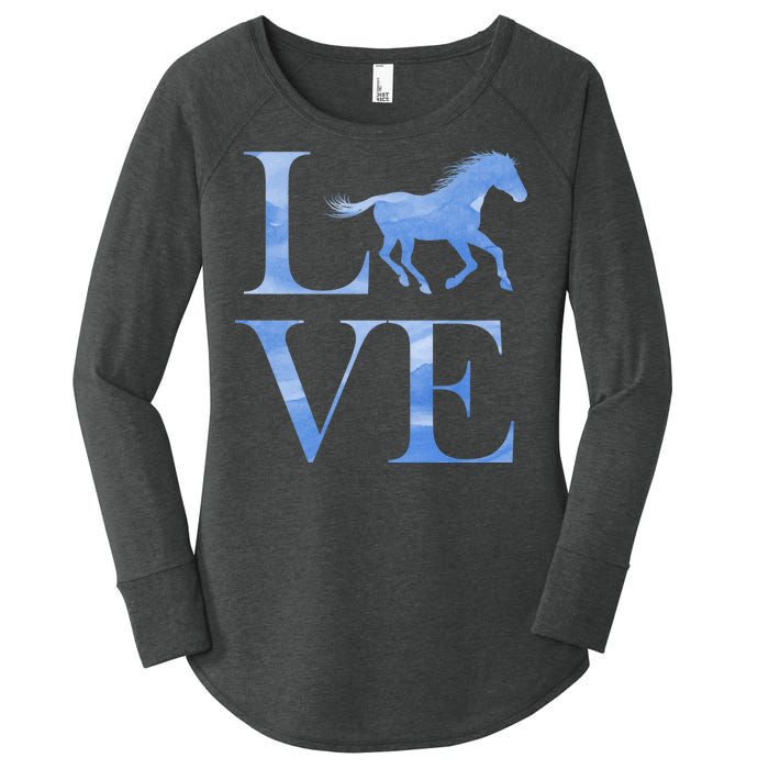 Love Horses Women's Perfect Tri Tunic Long Sleeve Shirt