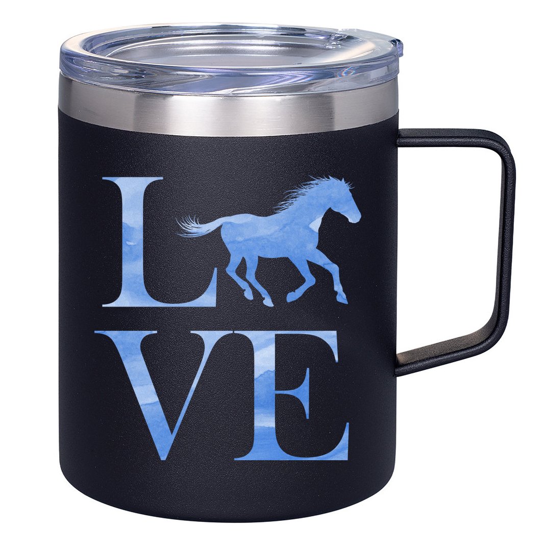 Love Horses 12oz Stainless Steel Coffee Mug