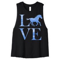 Love Horses Women's Racerback Cropped Tank