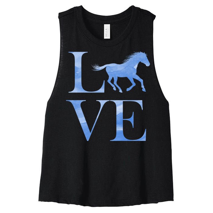 Love Horses Women's Racerback Cropped Tank