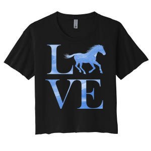 Love Horses Women's Crop Top Tee