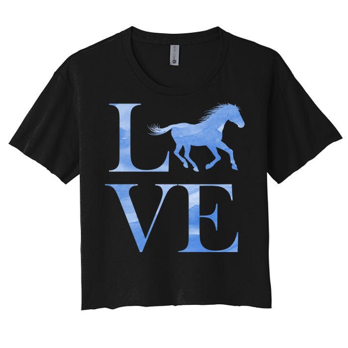 Love Horses Women's Crop Top Tee