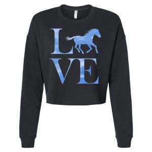 Love Horses Cropped Pullover Crew