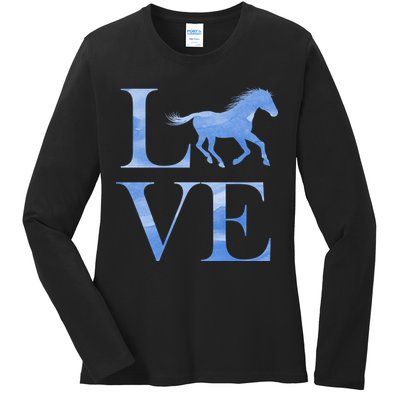 Love Horses Ladies Long Sleeve Shirt