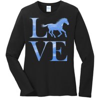 Love Horses Ladies Long Sleeve Shirt