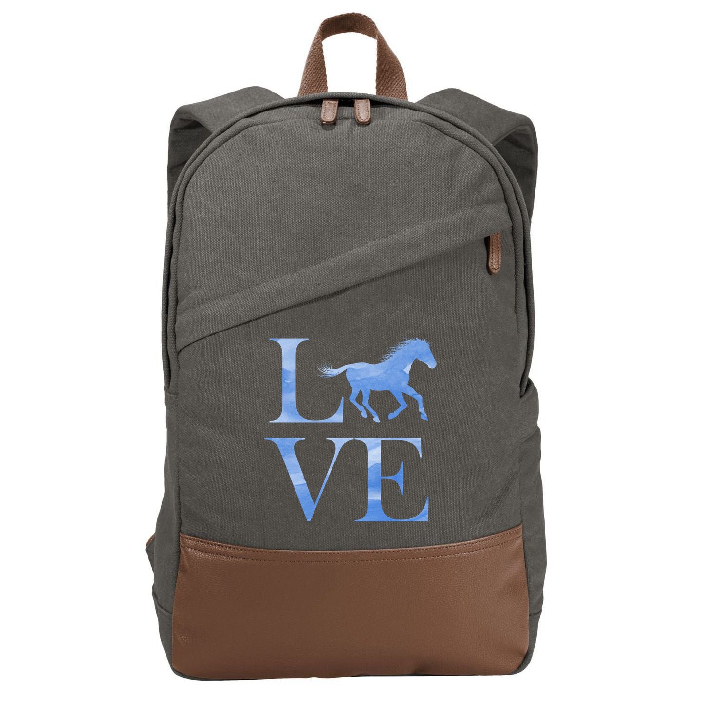 Love Horses Cotton Canvas Backpack