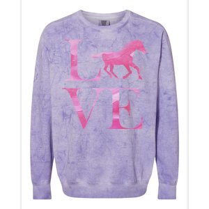 Love Horses Pink Logo Colorblast Crewneck Sweatshirt