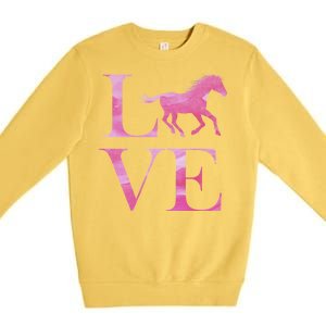 Love Horses Pink Logo Premium Crewneck Sweatshirt