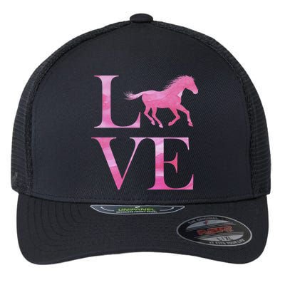 Love Horses Pink Logo Flexfit Unipanel Trucker Cap