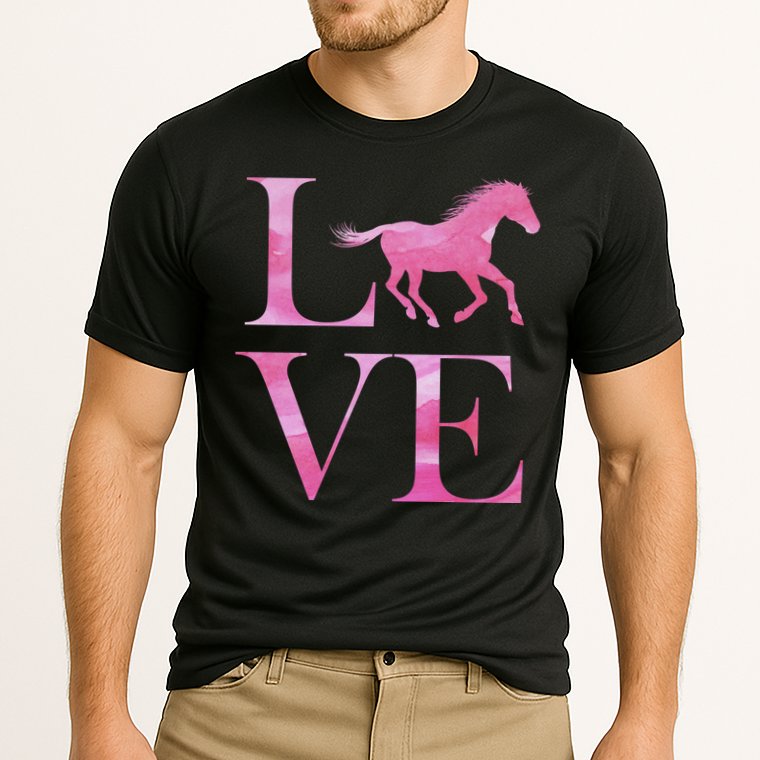Love Horses Pink Logo Cooling Performance Crew T-Shirt
