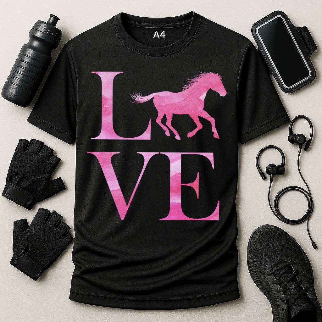 Love Horses Pink Logo Cooling Performance Crew T-Shirt