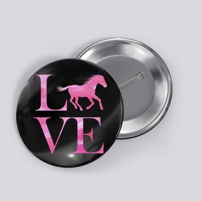 Love Horses Pink Logo Button