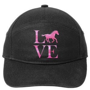 Love Horses Pink Logo 7-Panel Snapback Hat