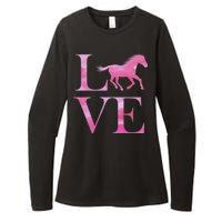 Love Horses Pink Logo Womens CVC Long Sleeve Shirt