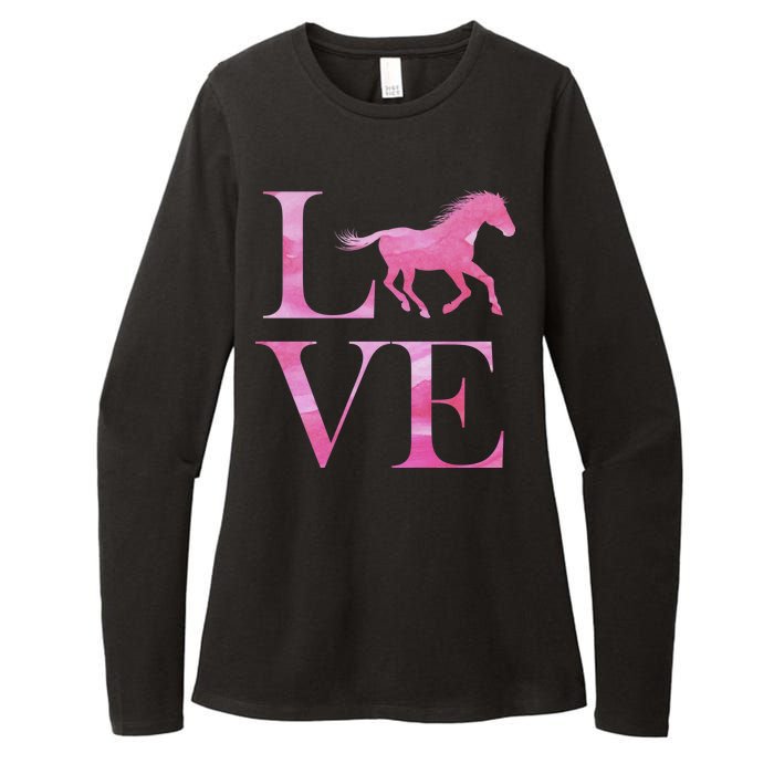 Love Horses Pink Logo Womens CVC Long Sleeve Shirt