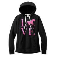 Love Horses Pink Logo Women's Fleece Hoodie