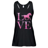 Love Horses Pink Logo Ladies Essential Flowy Tank