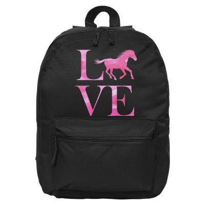 Love Horses Pink Logo 16 in Basic Backpack